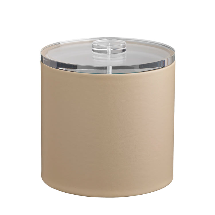 Beige | A sleek Plus 2qt ice bucket with a smooth quartz cover, featuring a minimalist design and polished finish.