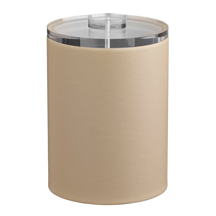 Beige | A stylish Plus Tall ice bucket featuring a sleek, cylindrical design with a quartz cover