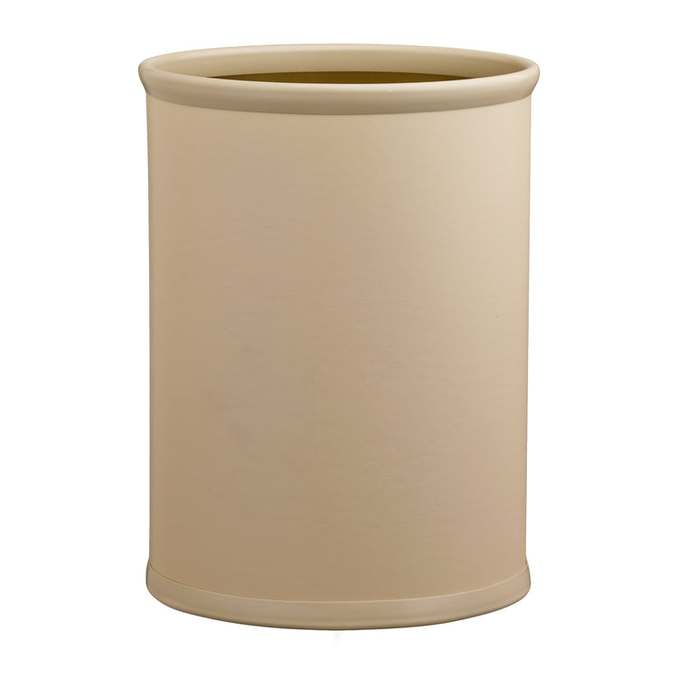 Beige | Stylish Plus 13qt oval wastebasket with a smooth finish, perfect for home or office use, keeping spaces tidy and organized.