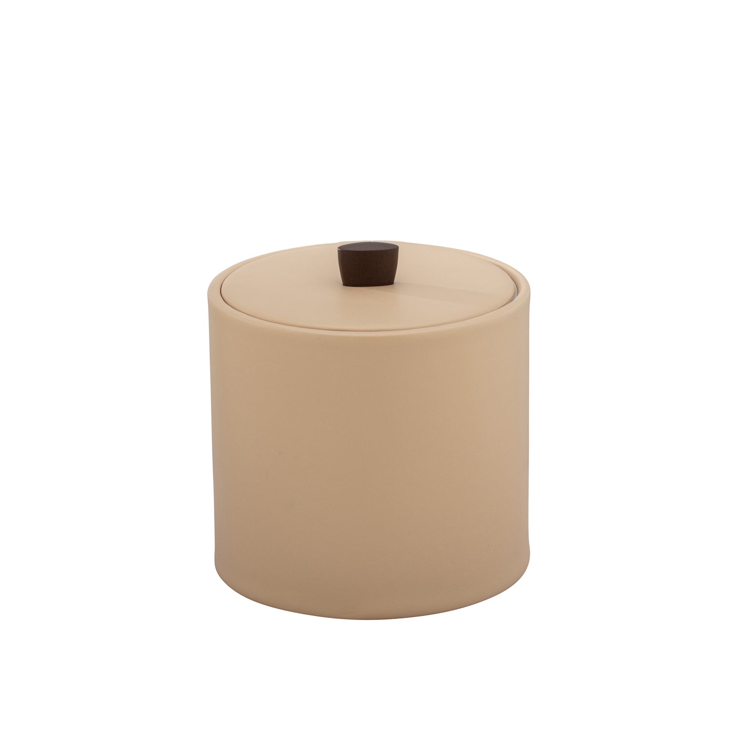 Beige | Chic 2-quart ice bucket from the Durham collection, crafted with a stylish material cover and rich oil-rubbed bronze arc knob for a sophisticated touch.