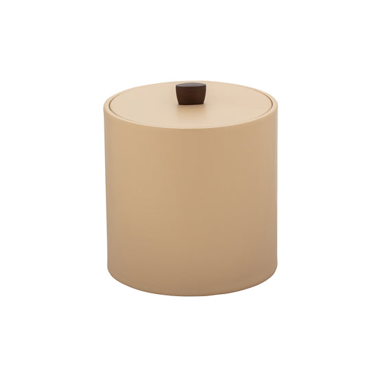 Beige | Chic 3-quart ice bucket from the Durham collection, crafted with a stylish material cover and rich oil-rubbed bronze arc knob for a sophisticated touch.