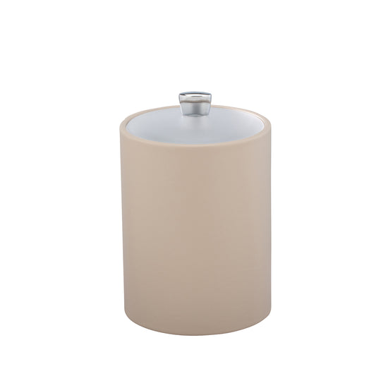 Taupe | Elegant Arc Tall Ice Bucket with chrome arc knob and durable acrylic cover, perfect for hotel suites and bars.