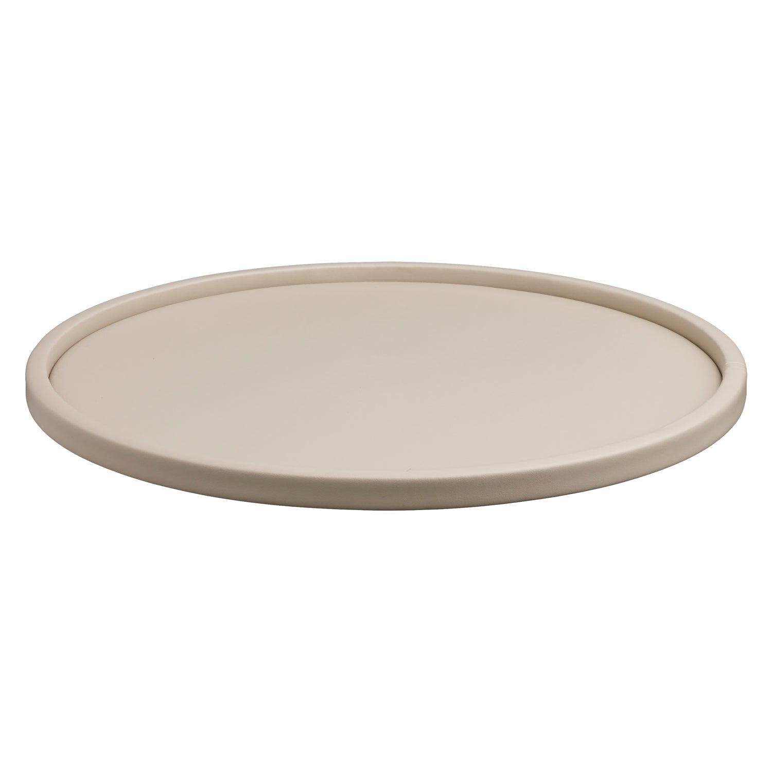 Taupe | Stylish Plus 14" round tray featuring a smooth surface, great for organizing items or as a decorative centerpiece on tables.