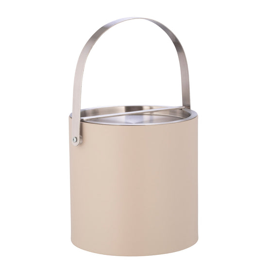 Taupe | Sydney 3qt Ice Bucket designed with a brushed stainless steel arch handle and bridge cover, combining functionality and sophistication for upscale events.