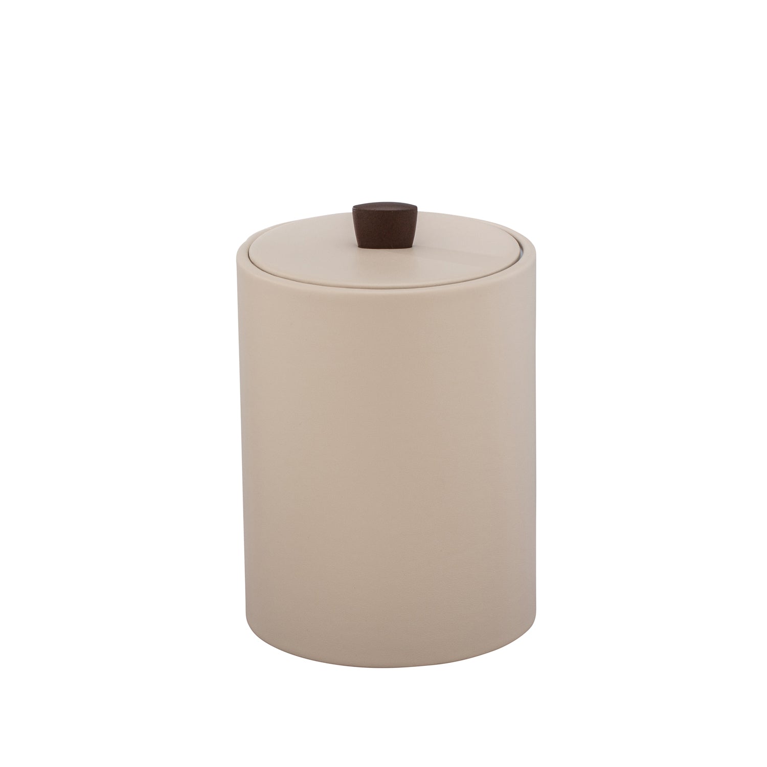 Taupe | Sophisticated Durham tall ice bucket showcasing a sleek profile, practical material cover, and oil-rubbed bronze arc knob for premium guest service.