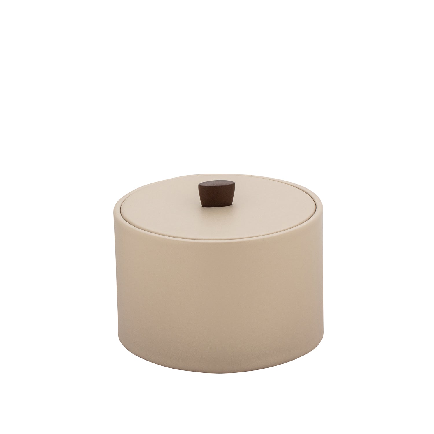 Taupe | Sophisticated Durham Mesa ice bucket showcasing a sleek design, durable material cover, and oil-rubbed bronze arc knob for premium guest service.