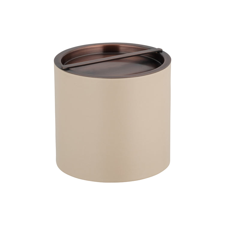 Taupe | Chic Barcelona ice bucket with a durable oil-rubbed bronze bridge cover, ideal for luxury hotel rooms and bars.