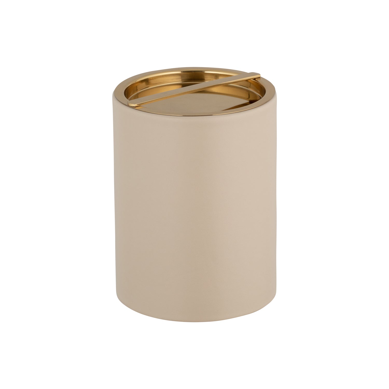 Taupe | Sophisticated Santa Barbara Tall Ice Bucket showcasing a modern brushed gold bridge cover, ideal for upscale gatherings and entertaining guests.