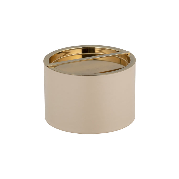 Taupe | Sophisticated Santa Barbara Mesa Ice Bucket showcasing a modern design with a brushed gold bridge cover, designed for upscale gatherings.