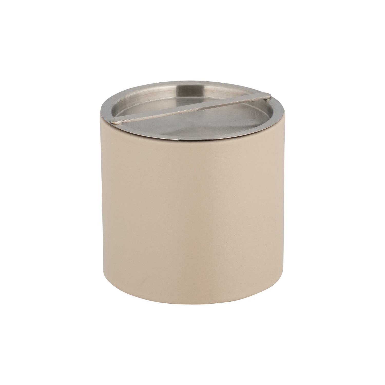 Taupe | Sydney 2qt Ice Bucket designed with a brushed stainless bridge cover, combining functionality and sophistication for an upscale bar experience.