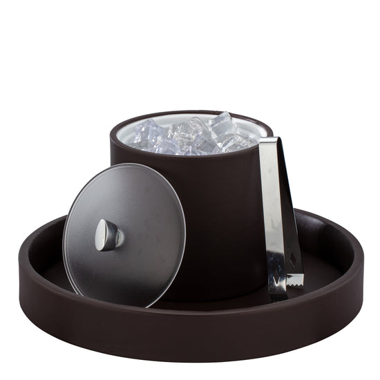 Chocolate | 2qt ice bucket with an acrylic cover, elegantly designed for hospitality use, adding a touch of sophistication to any table setting.