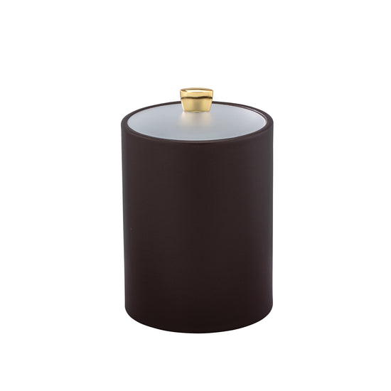 Chocolate | Stylish tall ice bucket with a gold arc knob and transparent acrylic cover, ideal for enhancing guest experiences.