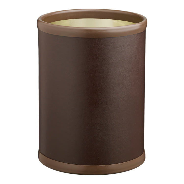 Chocolate | Elegant Plus 8qt Round Wastebasket with a minimalist design, suitable for any room decor.