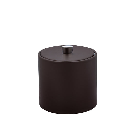 Chocolate | Contemporary Dorchester 2qt ice bucket featuring a durable material cover and eye-catching chrome arc knob, ideal for refined dining experiences.