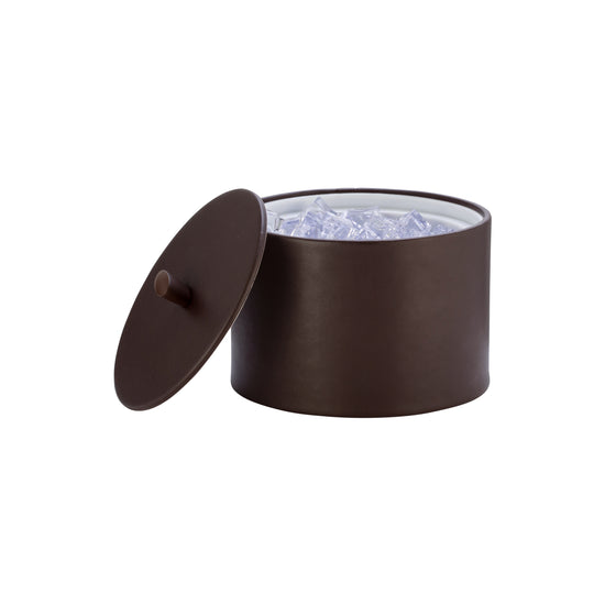 Chocolate | Elegant Durham Mesa Ice Bucket featuring a material cover and oil-rubbed bronze arc knob, perfect for upscale hospitality spaces.