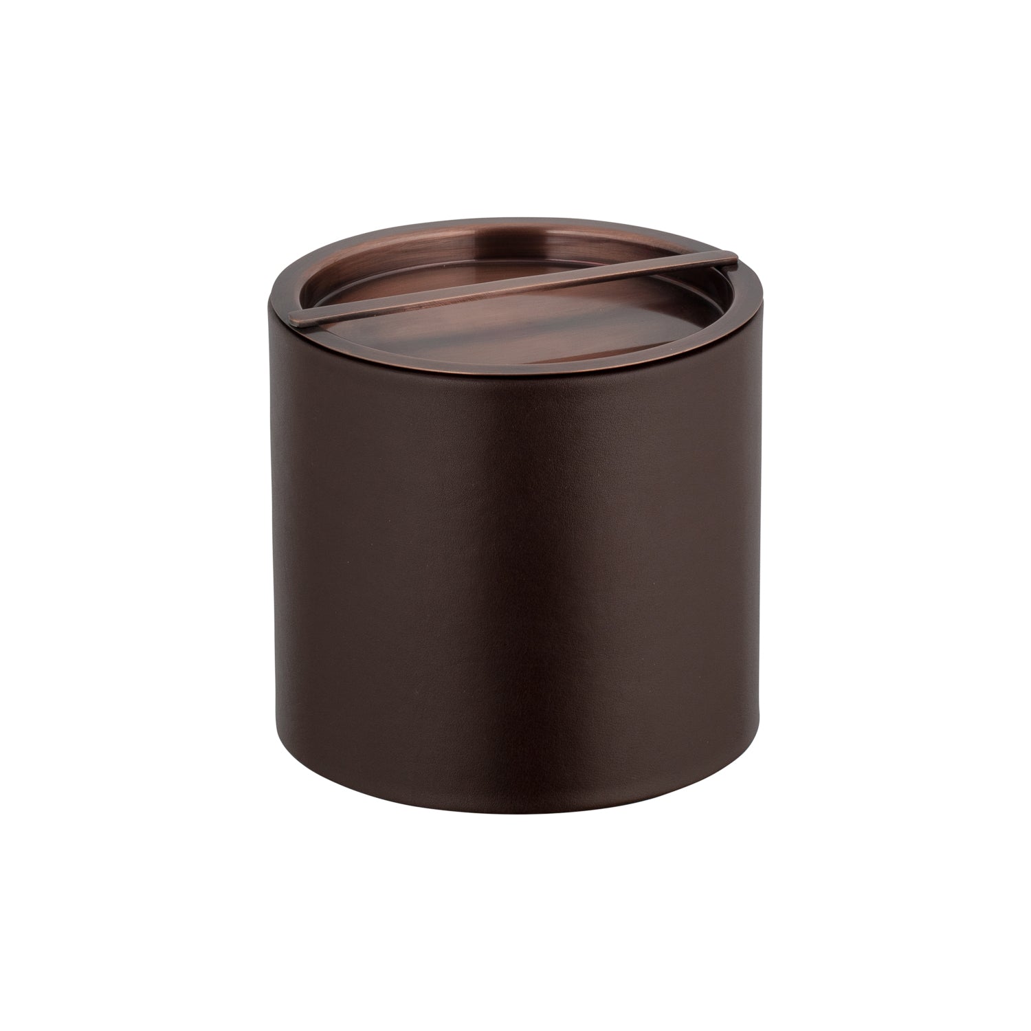 Chocolate | Sophisticated 2qt ice bucket featuring a durable oil-rubbed bronze bridge cover, perfect for bars and lounges.