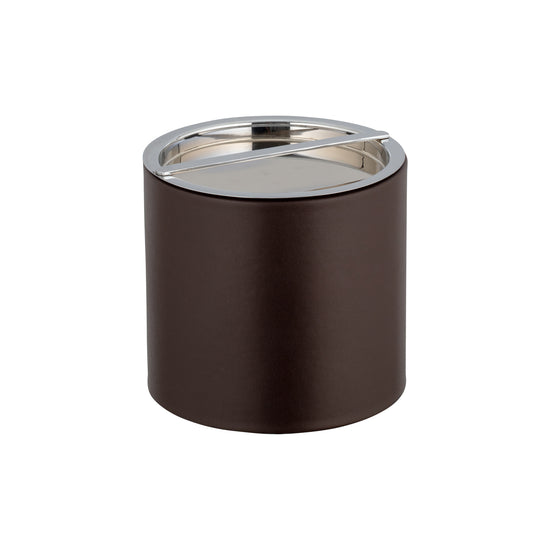 Chocolate | Contemporary Manhattan 2qt Ice Bucket showcasing a polished chrome bridge cover, perfect for enhancing the presentation of drinks in hotel rooms.