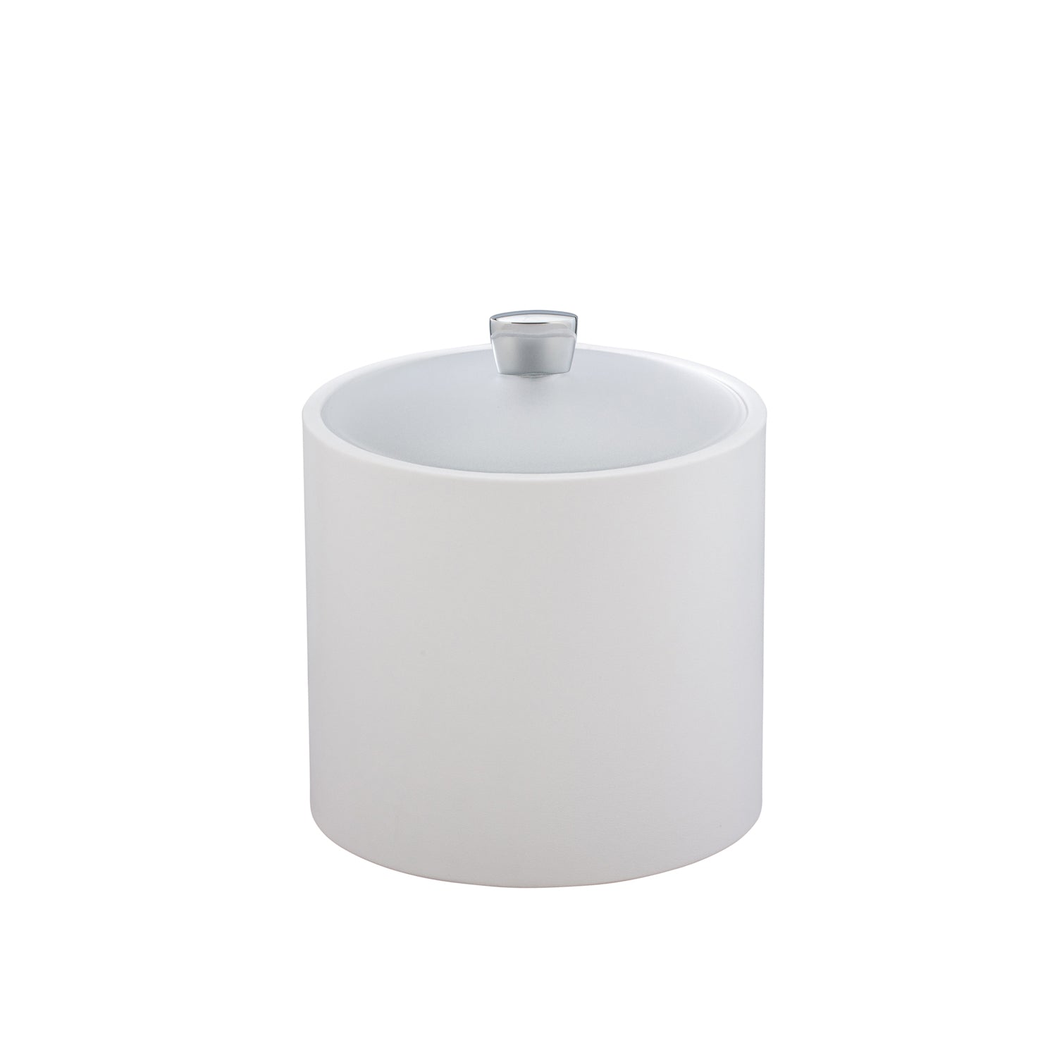 White | Image of the 2-quart ice bucket with a polished chrome arc knob.