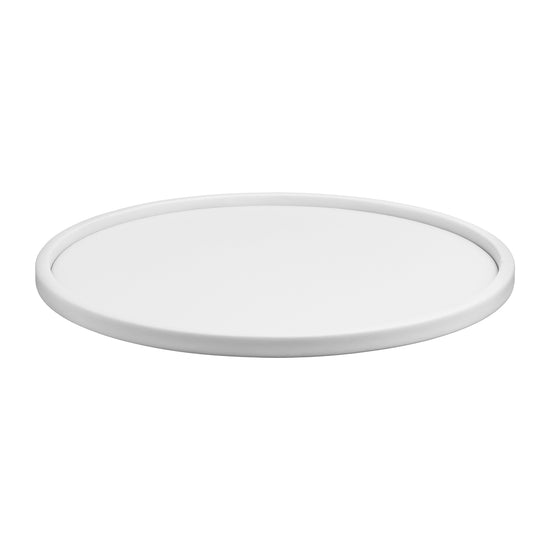 White | Functional Plus 14" round tray designed for easy carrying, ideal for serving food and beverages while adding a touch of sophistication.