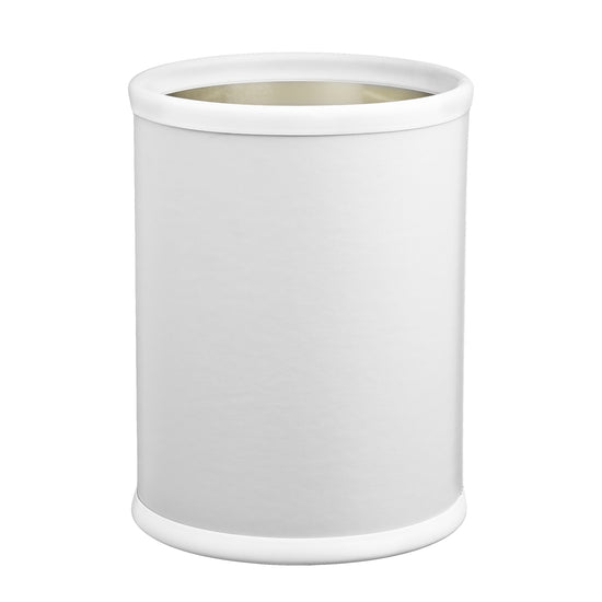 White | Functional Plus 8qt Round Wastebasket, offering ample capacity while enhancing the aesthetic of your space.