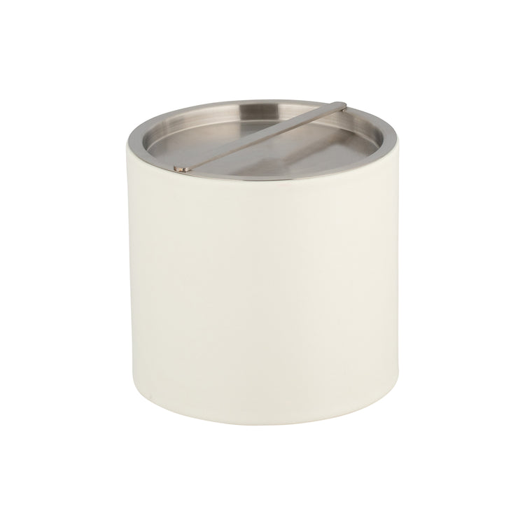 White | Sydney 3qt Ice Bucket designed with a brushed stainless steel bridge cover, perfect for chilling drinks and elevating your hosting experience.