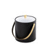 Black | Sleek Arc 3qt Ice Bucket with acrylic cover, gold arc knob, and arch handle for luxury hotel settings.