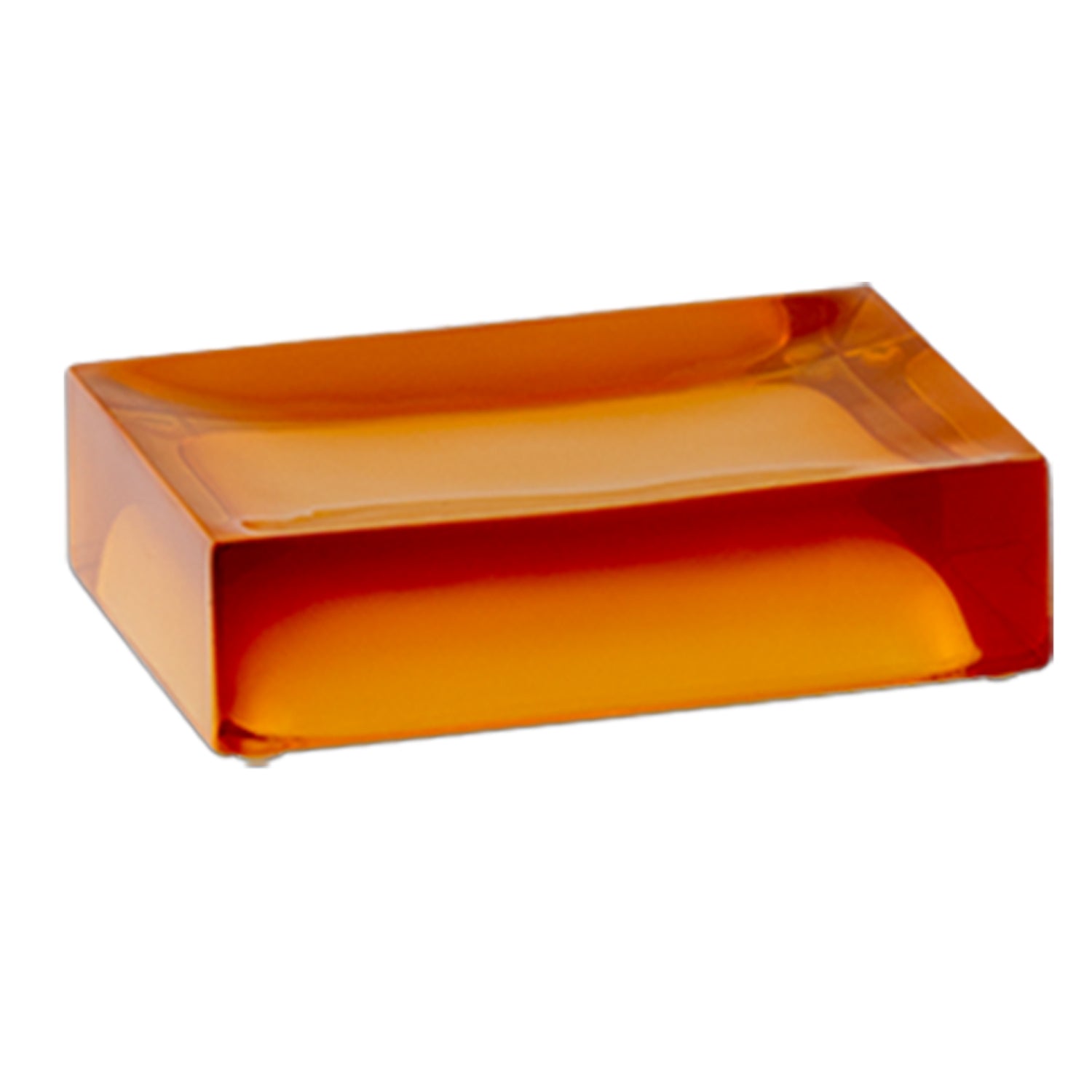 Amber | Sleek Glacier rectangle soap dish, designed to keep bar soap dry while adding a touch of elegance to any bathroom decor.