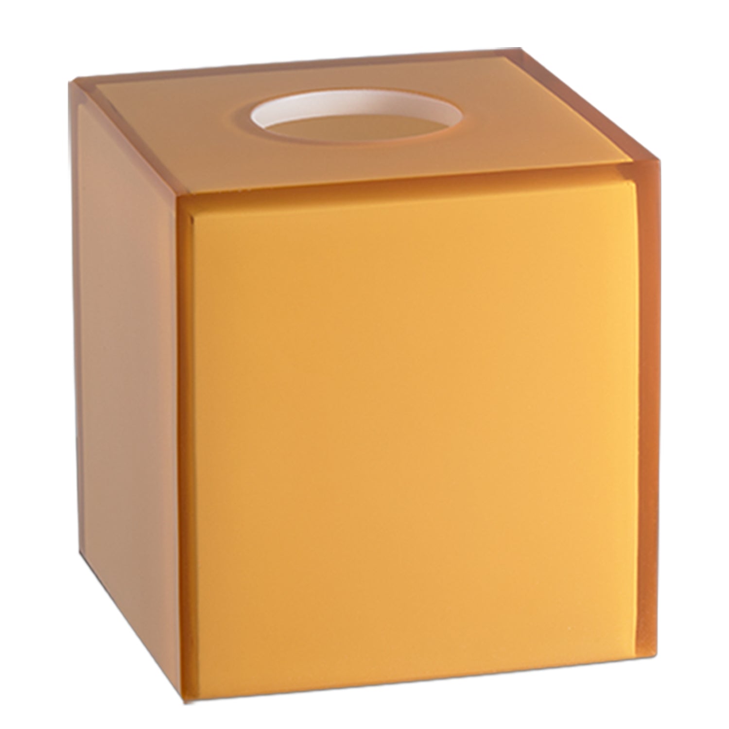 Amber | Elegant Glacier boutique tissue box cover with a sleek design, perfect for enhancing the decor of hotel rooms and upscale bathrooms.