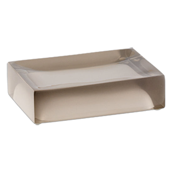 Gray | Stylish Glacier soap dish with drainage holes, ensuring proper airflow for drying soap and preventing mess in guest bathrooms.