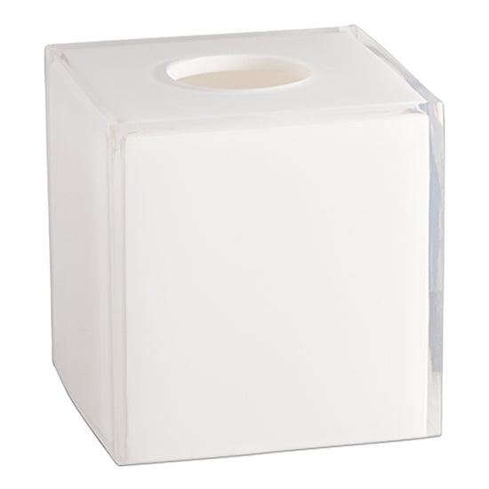 White | Sleek Glacier boutique tissue box cover that combines practicality and elegance, making it a perfect accessory for luxury hotels and spas.