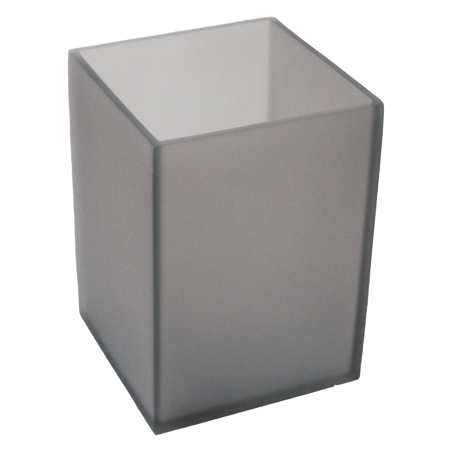 Gray Frost | Stylish Ghost 8qt square wastebasket with a minimalist aesthetic, ideal for discreet waste disposal in hotels and upscale environments.