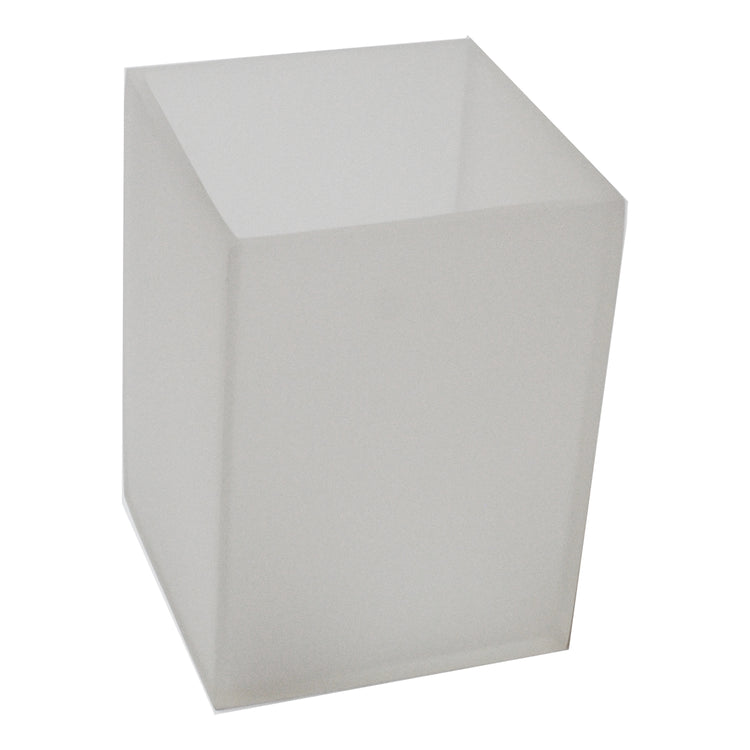 White Frost | Image of the Ghost 8qt Square Wastebasket for boutique hotel guestrooms.