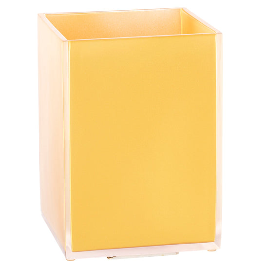 Gold | Elegant Reflections 8qt Wastebasket with a stylish reflective surface, ideal for enhancing the aesthetic of any room.