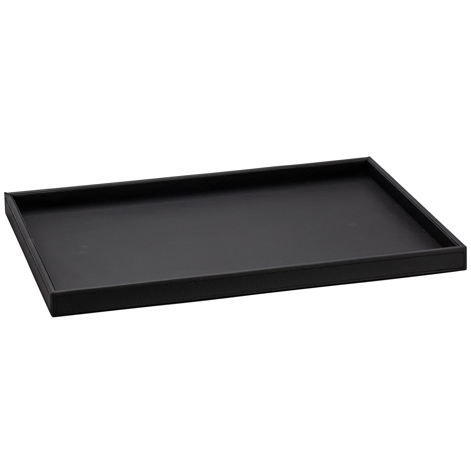 Black | Elegant Cordoba 12" x 17" coffee tray featuring a sleek design, perfect for serving beverages in upscale hospitality settings.