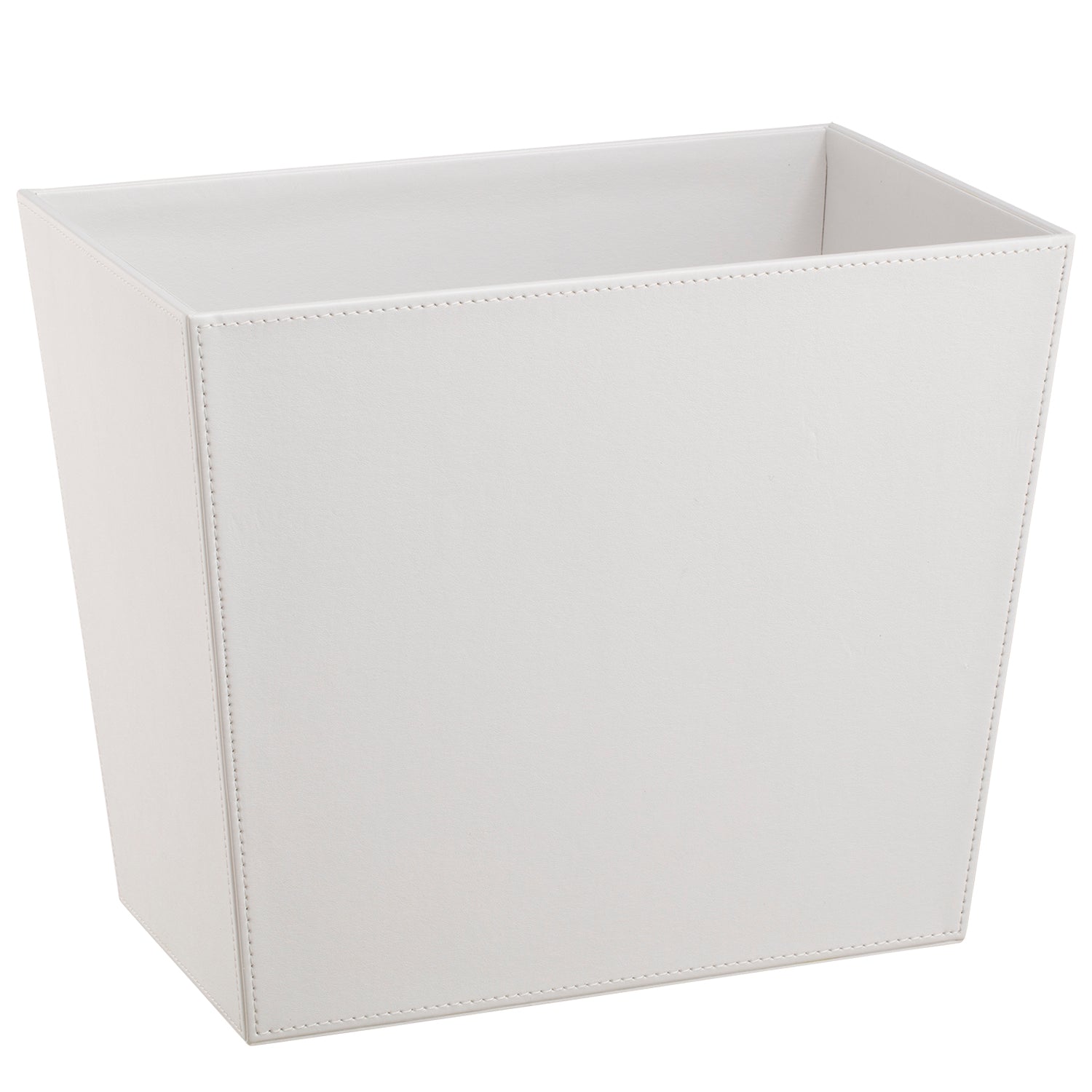 White | Cordoba 16qt standard wastebasket designed with a simple, classic shape, making it suitable for hotels.