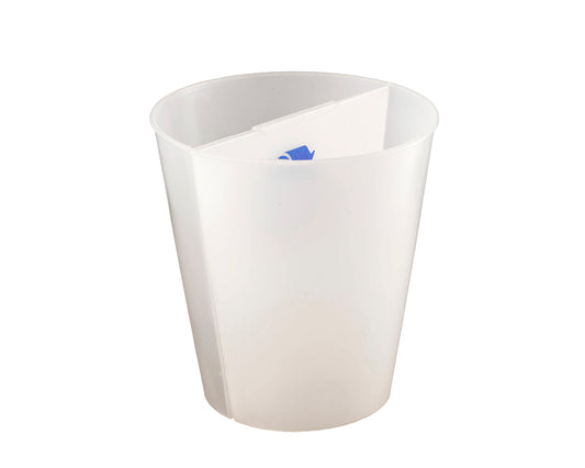 Frosted White | 14qt round recycle wastebasket liners designed for easy disposal and recycling, featuring a sturdy construction.