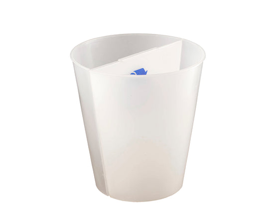 Frosted White | 14qt round recycle wastebasket liners designed for easy disposal and recycling, featuring a sturdy construction.