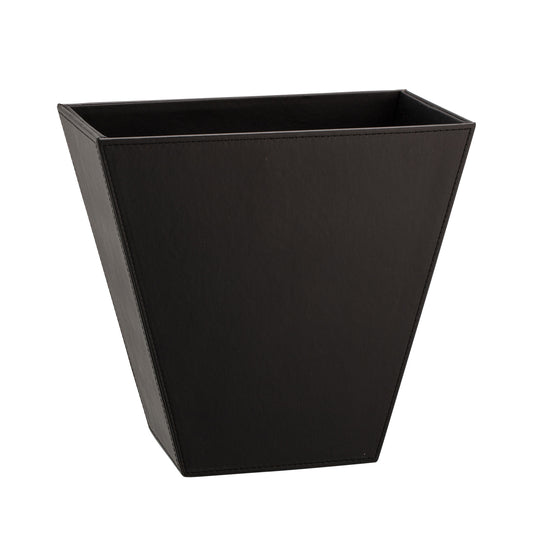 Black with Black Stitching | Cordoba 14qt sleek wastebasket featuring a minimalist design, ideal for keeping hotel rooms clean.