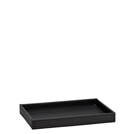 Black w/ Black Chic Cordoba Valet Tray, designed for stylish organization of personal items in hotel rooms and entryways.