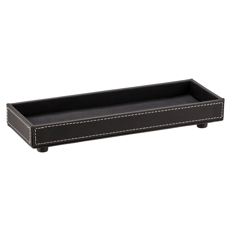 Black | Cordoba Amenity Tray with Feet, crafted from durable materials, perfect for holding guest amenities.