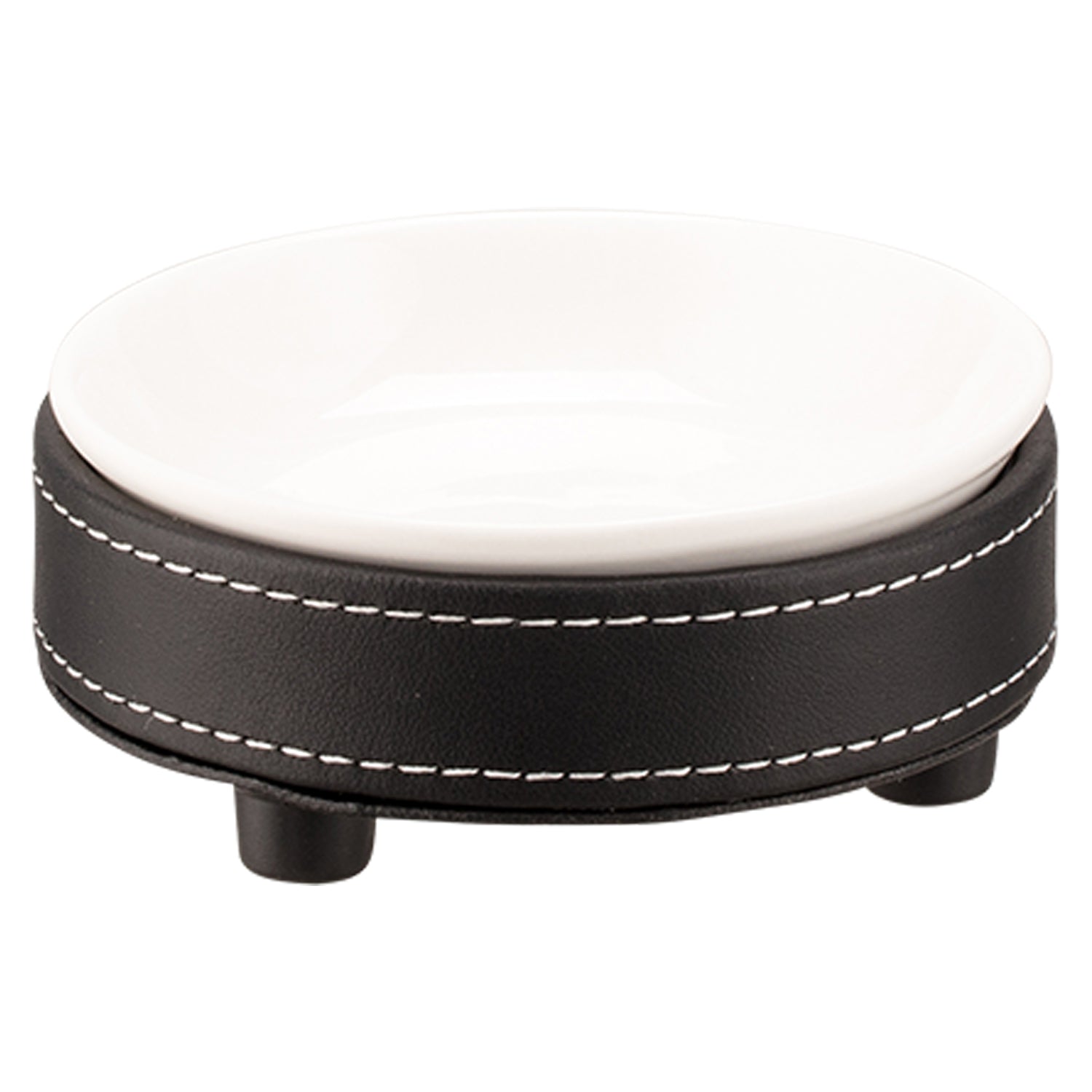 Black | Cordoba Soap Dish with a durable ceramic insert, designed to keep your soap dry and organized.