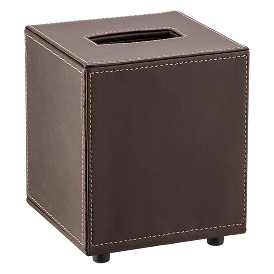 Chocolate | Cordoba Boutique Tissue Box Cover equipped with a magnetic base, ideal for maintaining tissue accessibility.