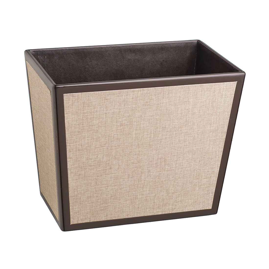 Chocolate and Linen | Sleek Frieze 16qt rectangle wastebasket featuring a modern design, perfect for enhancing the aesthetic of upscale hospitality environments.