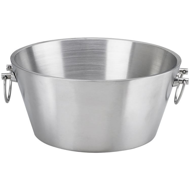 Brushed Stainless Steel | spacious 15-inch Double Wall Insulated Party Tub, designed to keep beverages chilled for hours, perfect for entertaining guests at any gathering.