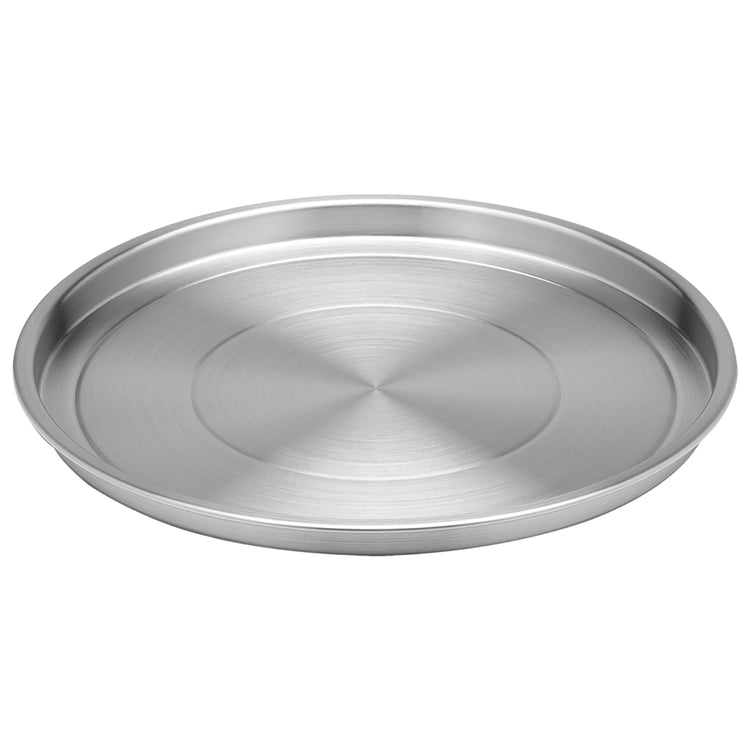 Brushed Stainless Steel | Chic 12-inch Round Tray, perfect for serving appetizers or drinks, featuring a polished finish that adds elegance to any occasion.