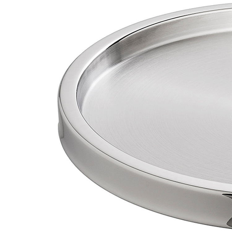 Two-Tone Stainless Steel | Luxe Round Tray with a sleek design and modern aesthetic, ideal for adding a touch of luxury to your table setting.