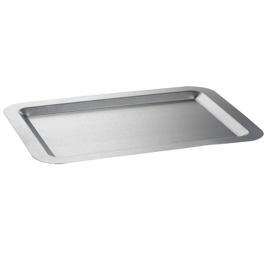 Brushed Stainless Steel | Stylish Tray measuring 11.25" x 16.25", ideal for serving drinks or appetizers with a sleek, modern aesthetic that enhances any table setting.