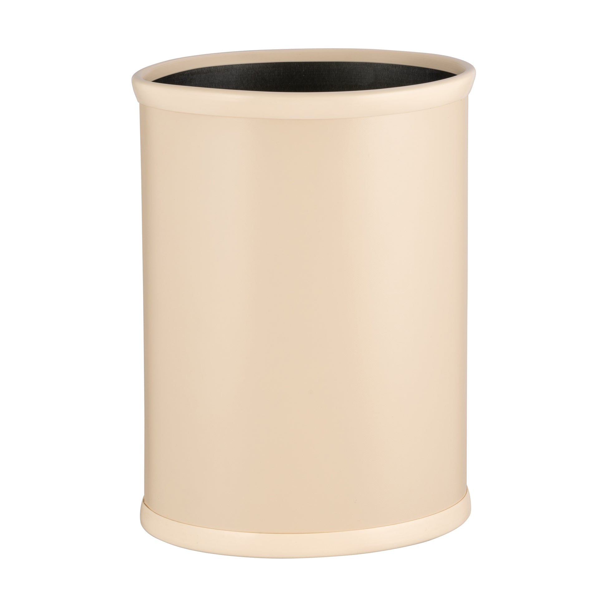 Off White | Core 13qt Oval Leatherette Wastebasket, offering durability and elegance for sophisticated hotel and resort interiors.