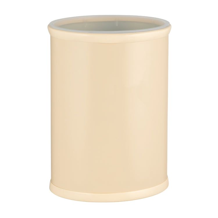 Off White | Sleek and functional Core 13qt Oval Leatherette Wastebasket, designed for luxury hospitality environments.