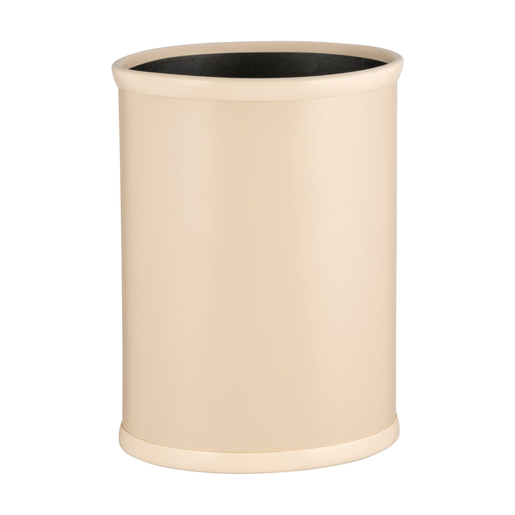 Off White | Core 13qt Oval Leatherette Wastebasket, offering durability and elegance for sophisticated hotel and resort interiors.